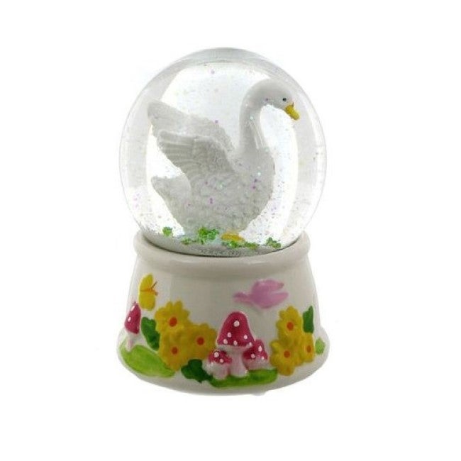 MUSICBOXWORLD GLITTER GLOBE WITH SWAN
