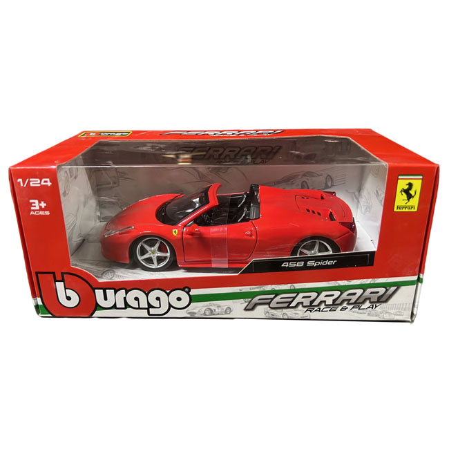 BURAGO 1:24 DIECAST FERRARI 458 SPIDER