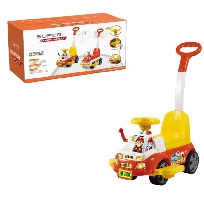OLLE TOYS FIREFIGHTER X MANUAL RIDE ON WITH PUSH HANDLE