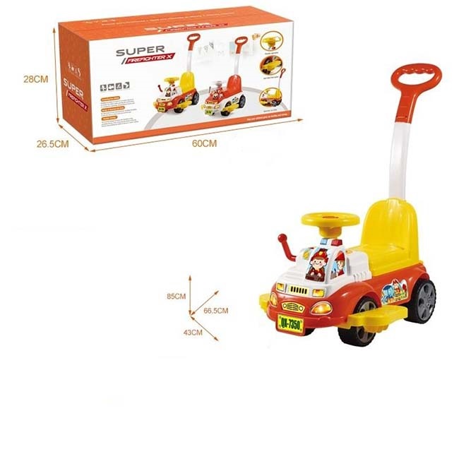 OLLE TOYS FIREFIGHTER X MANUAL RIDE ON WITH PUSH HANDLE