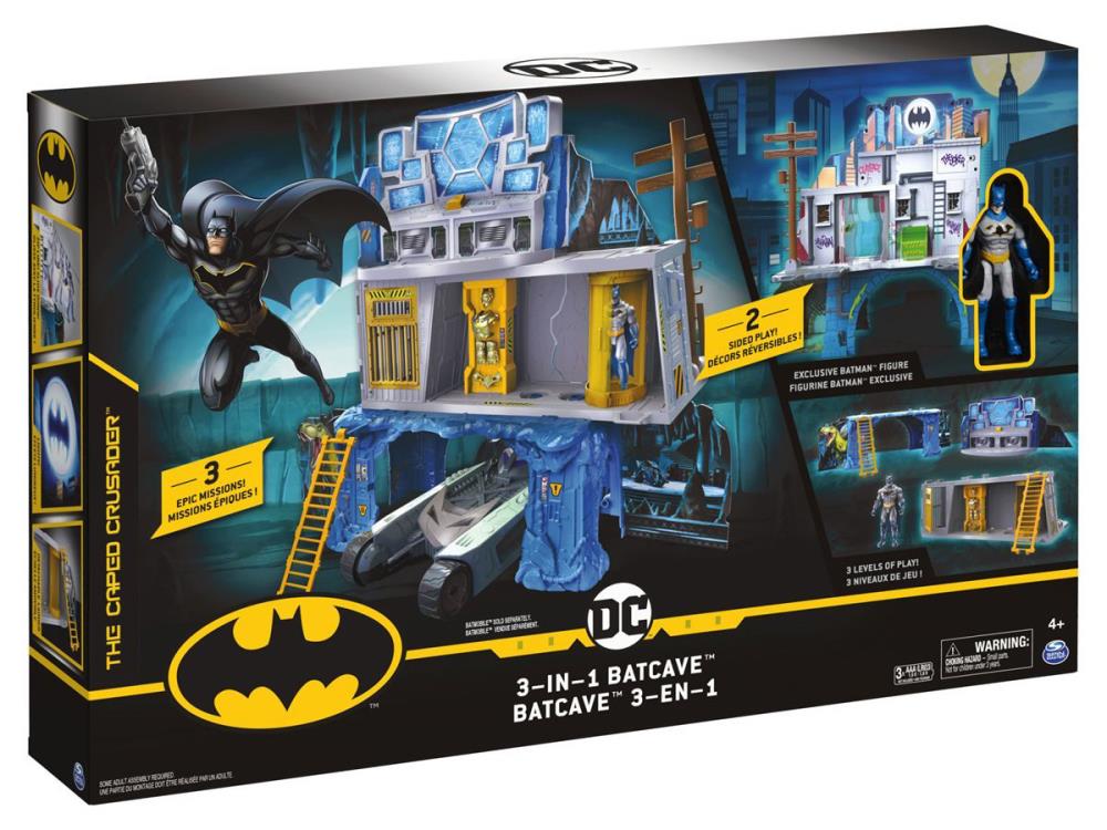 DC BATMAN 3-IN-1 BATCAVE DOUBLE-SIDED PLAYSET
