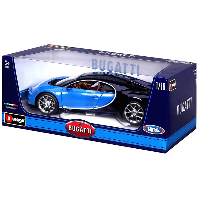 BURAGO 1:18 DIECAST BUGATTI CHIRON BLUE/BLACK