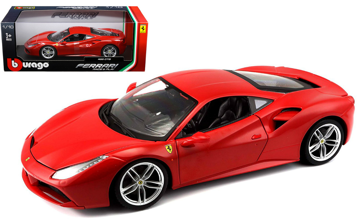 BURAGO 1:18 DIECAST FERRARI R & P - FERRARI 488 GTB