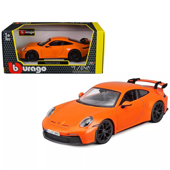 BURAGO 1:24 DIECAST PORSCHE 911 GT3 ORANGE