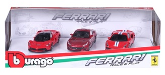 BURAGO 1:43 DIECAST CAR RACE & PLAY IN 3 PACK