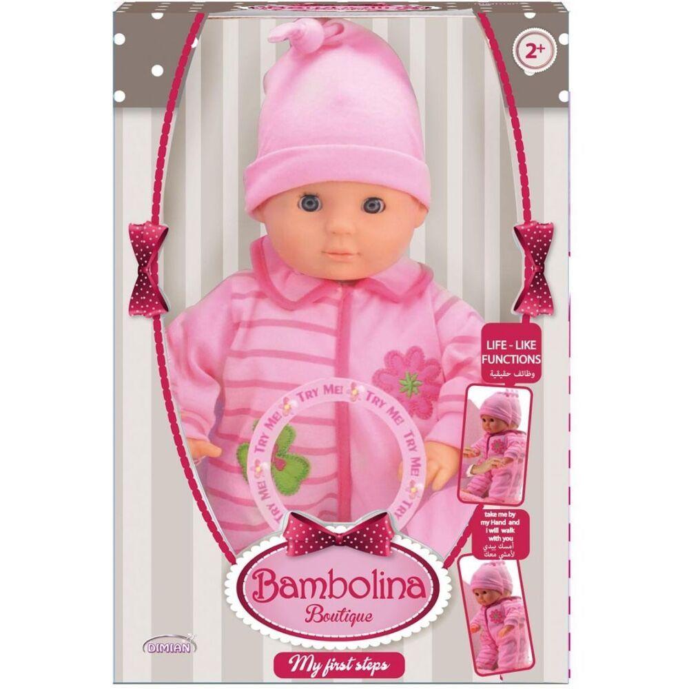 BAMBOLINA 33CM BABY TRAINING SOFT WALKING DOLL