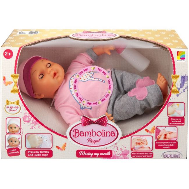 BAMBOLINA DOLL WITH MOUTH MOVEMENT W/ 10 SOUNDS & ACCS