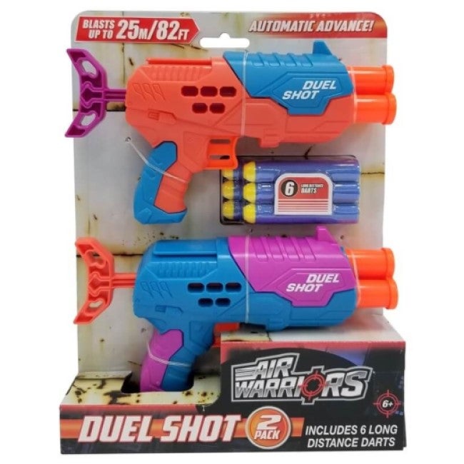 BUZZ BEE AIR WARRIORS DUEL SHOT DARK BLASTERS GUN 2 PACK