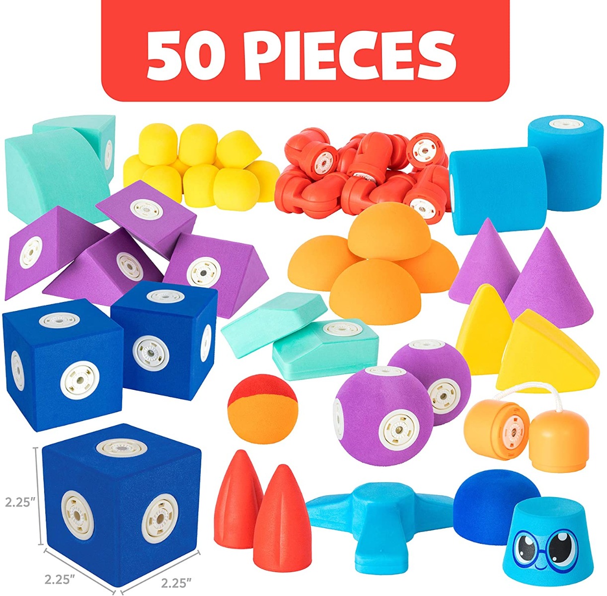 BLOCKAROO MAGNETIC FOAM BLOCKS 50-PIECE BUILDER SET
