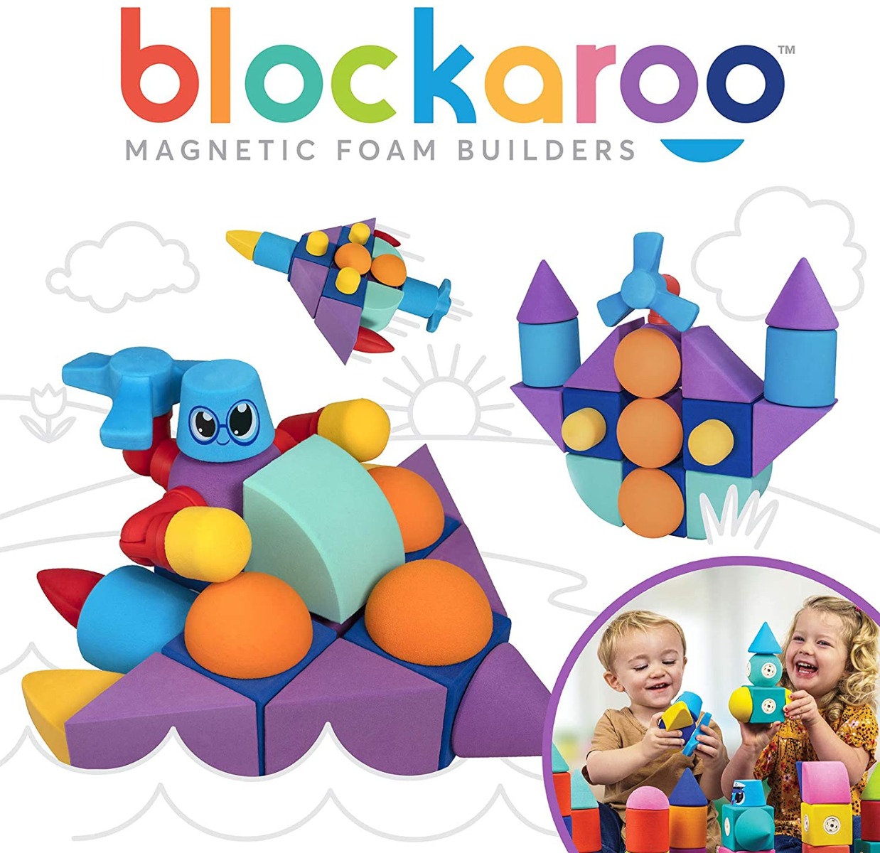 BLOCKAROO MAGNETIC FOAM BLOCKS 50-PIECE BUILDER SET