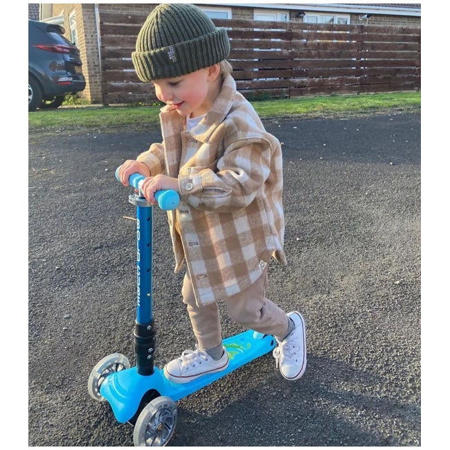 BOLDCUBE 3-WHEEL FOLDING SCOOTER TEENY DINOSAUR BLUE