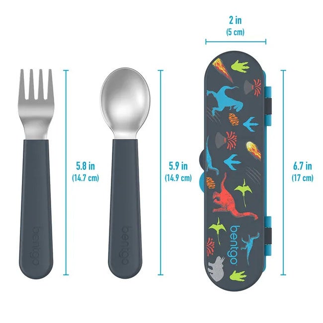 BENTGO  KIDS STAINLESS STEEL UTENSILS SET  DINO