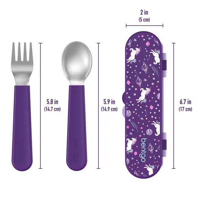 BENTGO  KIDS STAINLESS STEEL UTENSILS SET  UNICORN