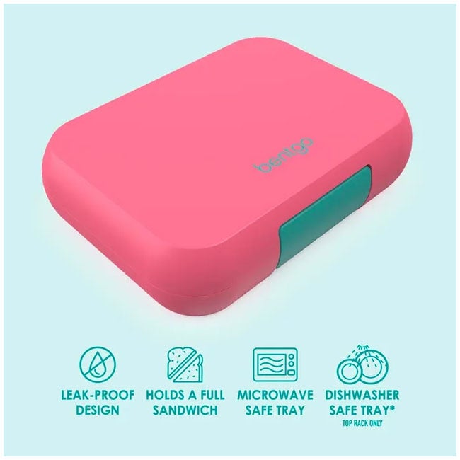 BENTGO POP  REMOVABLE DIVIDER LUNCH BOX BRIGHT CORAL/TEAL