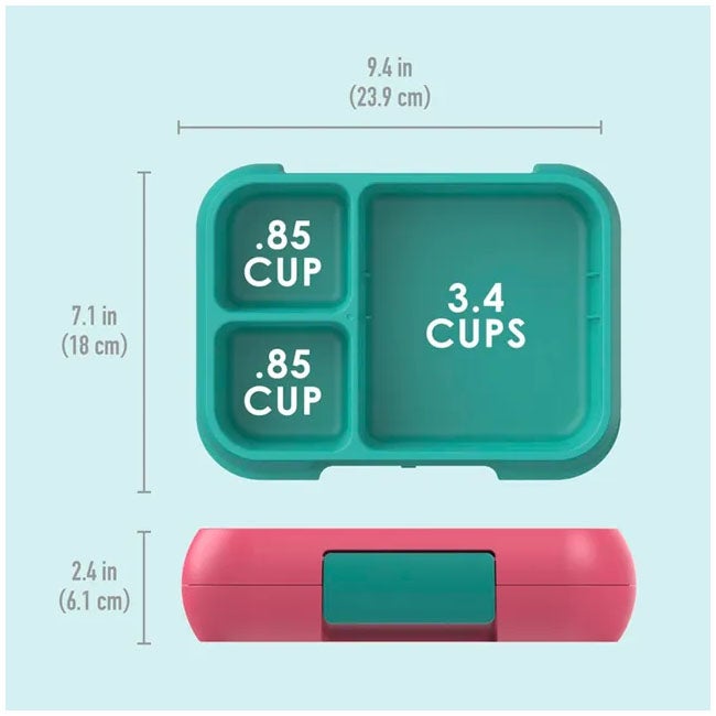 BENTGO POP  REMOVABLE DIVIDER LUNCH BOX BRIGHT CORAL/TEAL