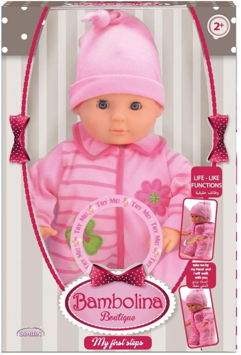 BAMBOLINA 33CM BABY TRAINING WALKING DOLL