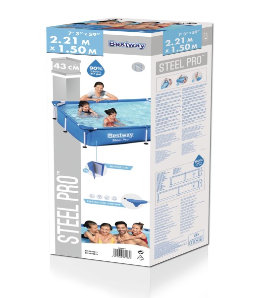 BESTWAY STEEL PRO RECTANGULAR SPLASH POOL (1.5 X 0.43 M)