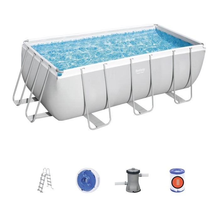 BESTWAY POWER STEEL RECTANGULAR FRAME POOL (4.12x2.01x1.22M)