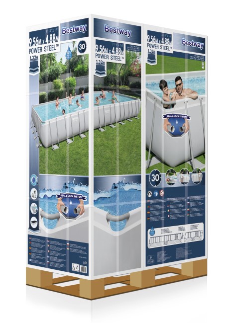 BESTWAY POWER STEEL RECTANGULAR POOL (9.56 X 4.88 X 1.32 M)