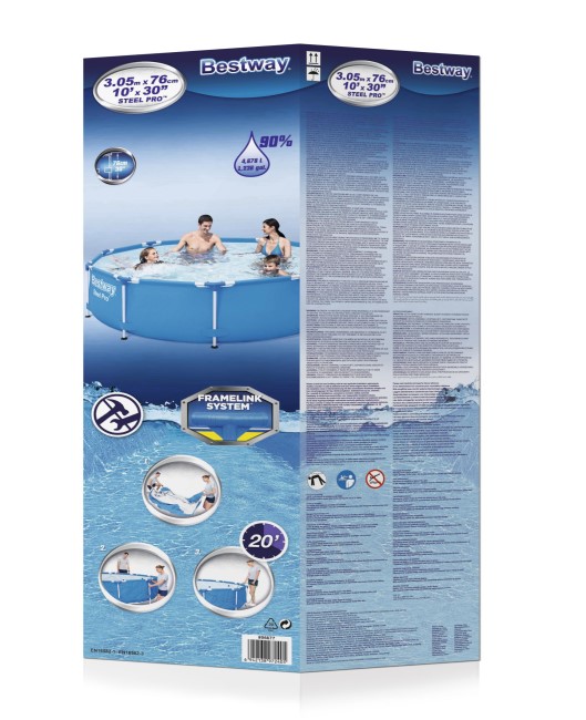 BESTWAY STEEL PRO ROUND FRAME POOL (3.05 X 0.76 M)