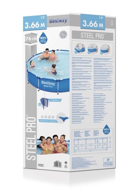BESTWAY STEEL PRO ROUND FRAME POOL (3.66 X 0.76 M)