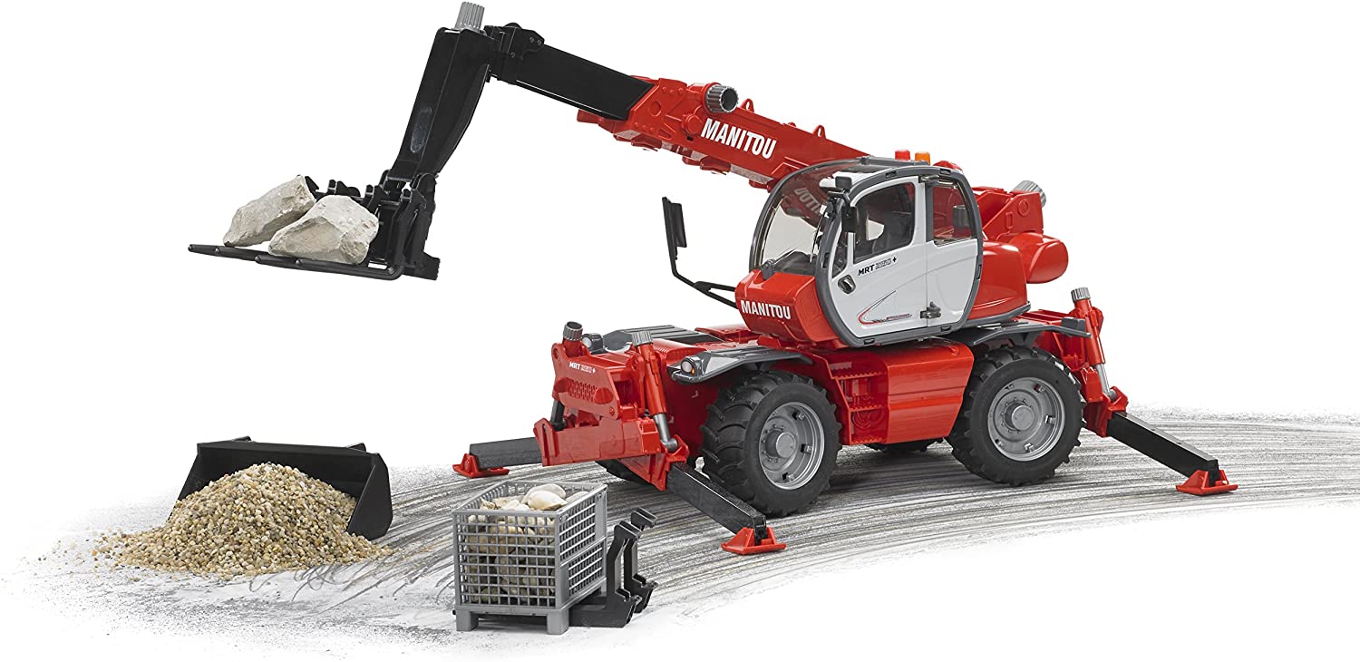 BRUDER MANITOU TELESCOPIC FORKLIFT WITH ACCESSORIES