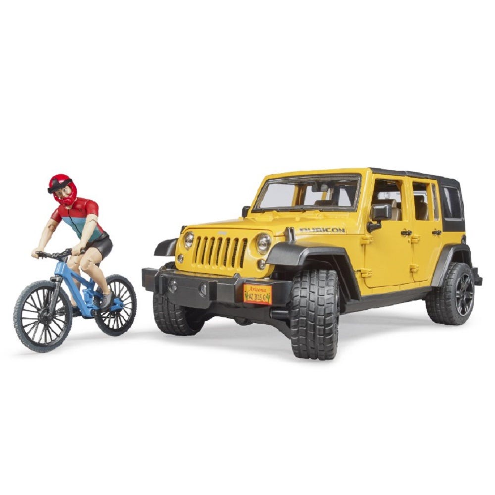 BRUDER JEEP WRANGLER RUBICON UNLIMITED WITH 1 MOUNTAIN BIKE