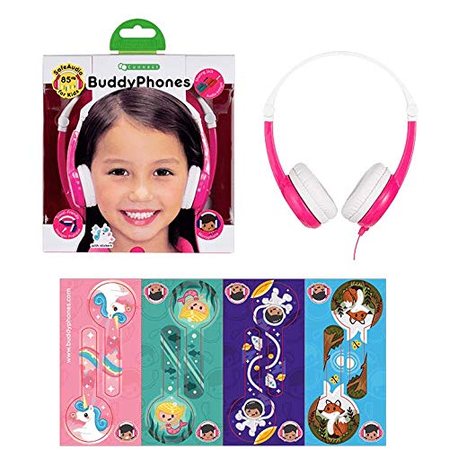 BUDDYPHONES CONNECT ON EAR WIRED HEADPHONES PINK