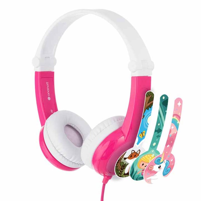BUDDYPHONES CONNECT ON EAR WIRED HEADPHONES PINK
