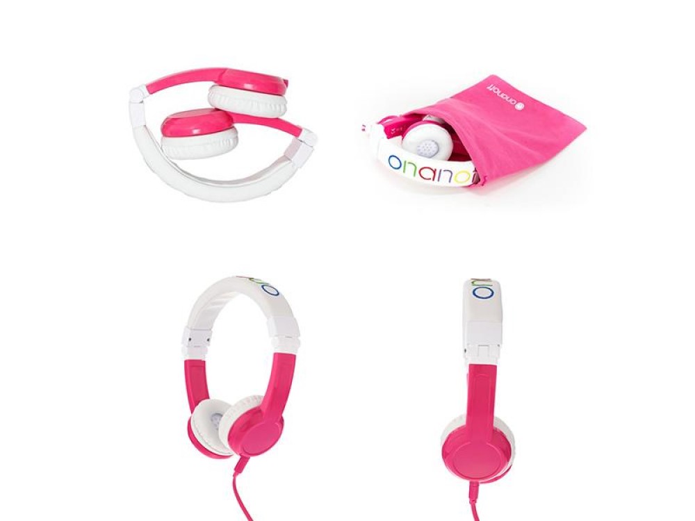 BUDDYPHONES UNICORN FOLDABLE WITH MIC PINK