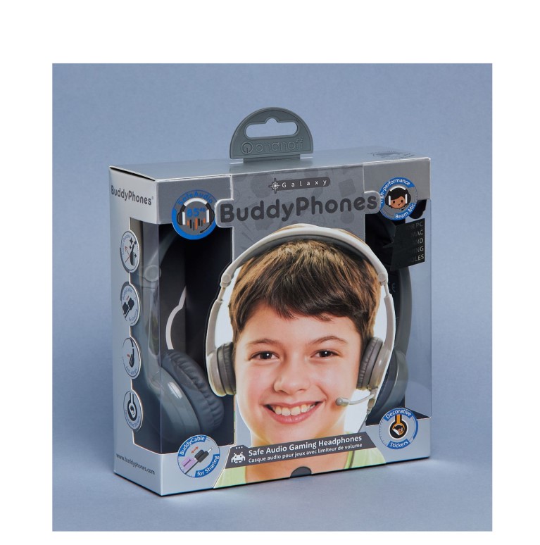 BUDDYPHONES GALAXY GAMING HEADPHONES GREY