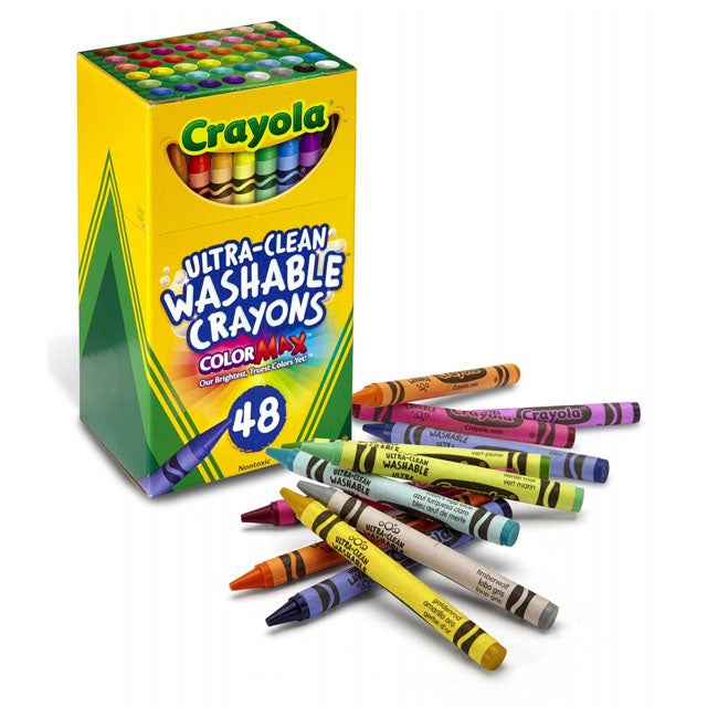 CRAYOLA 48-COUNT REGULAR SIZE ULTRA-CLEAN WASHABLE CRAYONS