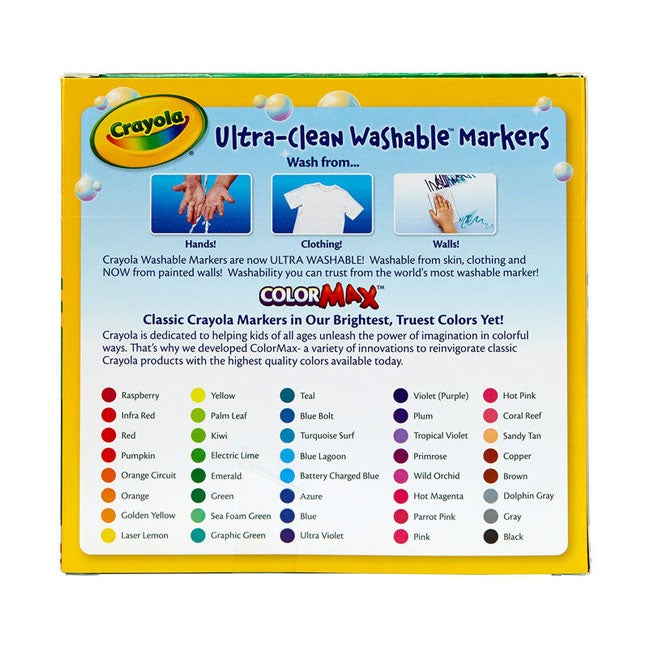 CRAYOLA 40-COUNT ULTRA-CLEAN WASHABLE ASSORTED BROAD LINE