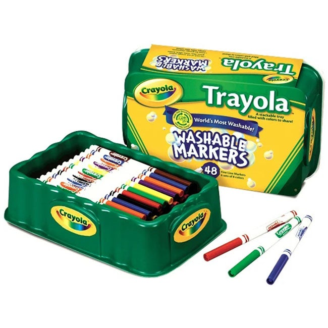 CRAYOLA 48CT TRAYOLA ULTRA-CLEAN WASHABLE MARKERS FINE LINE