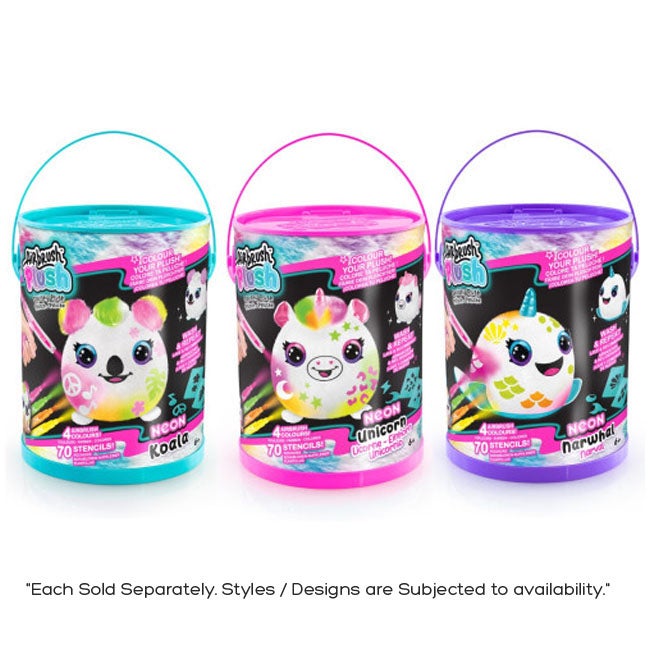CANAL TOYS AIRBRUSH PLUSH - NEON SQUISH PALS PAINT CAN