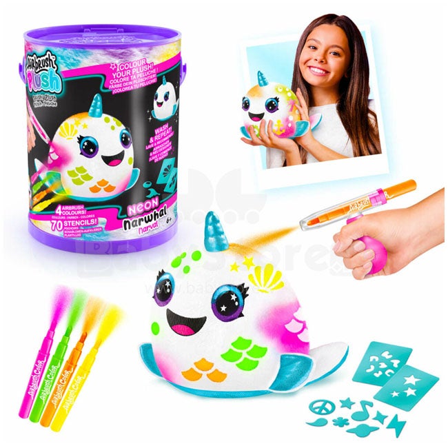CANAL TOYS AIRBRUSH PLUSH - NEON SQUISH PALS PAINT CAN
