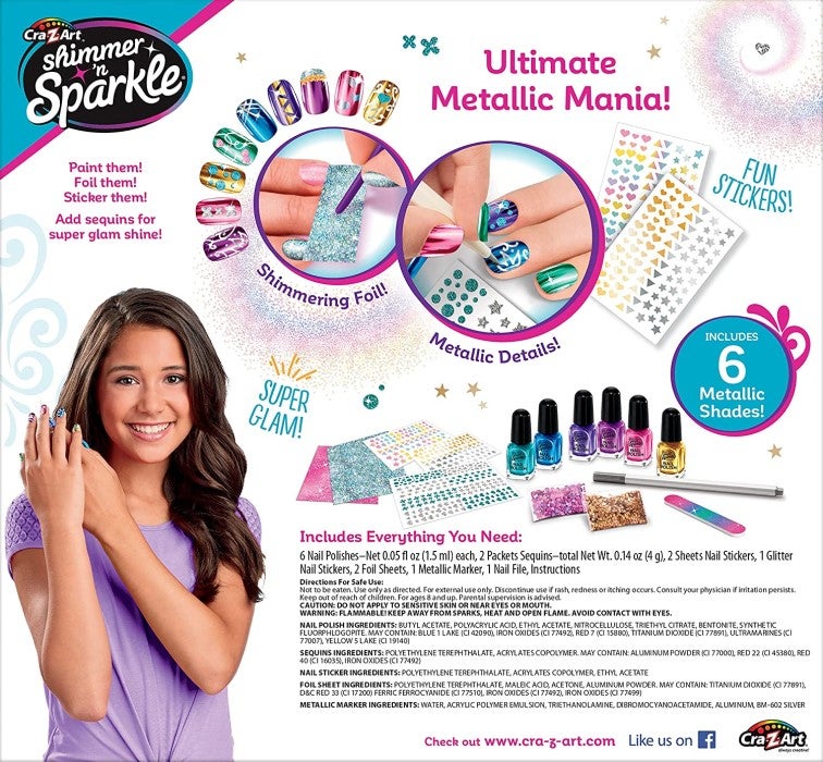 CRA-Z-ART SHIMMER N SPARKLE METALIC NAIL ART SET