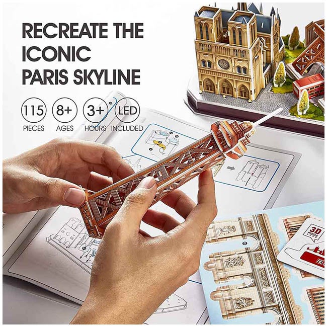 CUBICFUN LED SERIES 3D PUZZLE CITY PARIS - 115 PCS PUZZLE