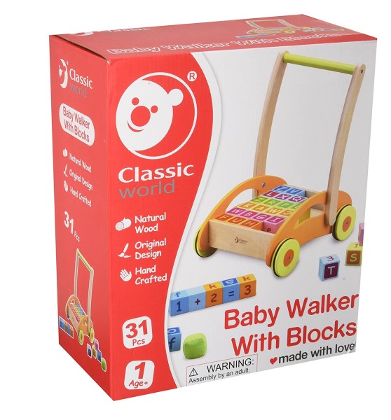 CLASSIC WORLD BABY WALKER WITH BLOCKS