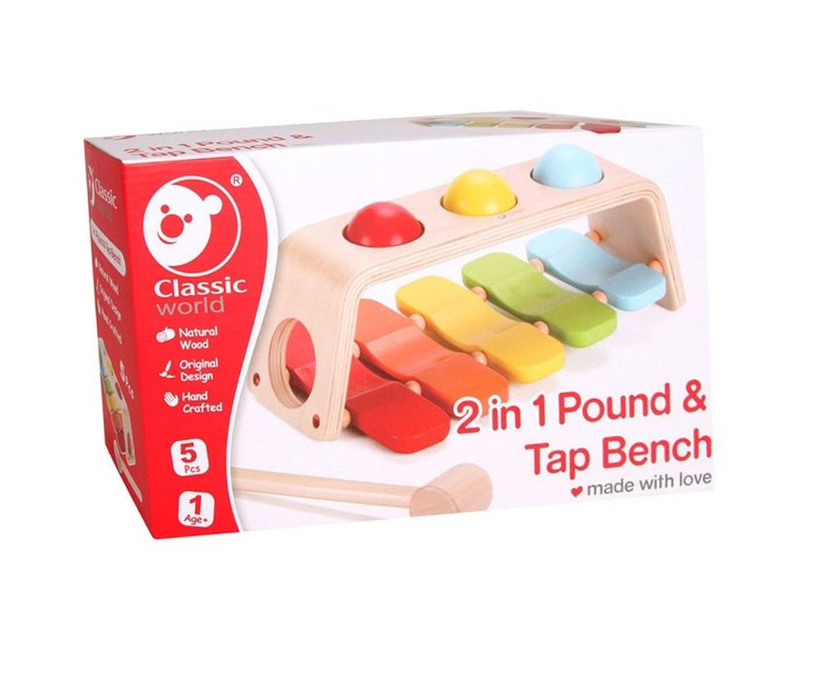 CLASSIC WORLD 2 IN 1 POUND & TAP BENCH