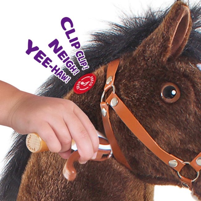 PONYCYCLE CHOCO BROWN HORSE RIDE ON WITH BRAKE AND SOUND
