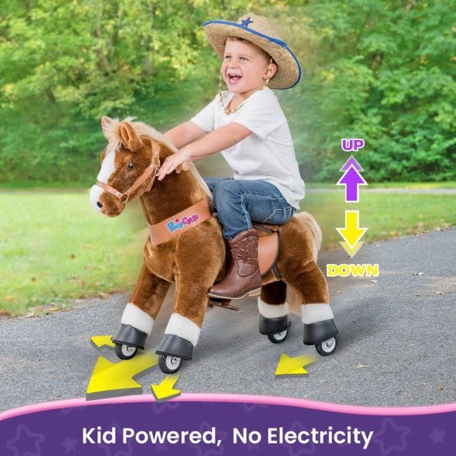 PONYCYCLE BROWN HORSE RIDE ON WITH BRAKE AND SOUND