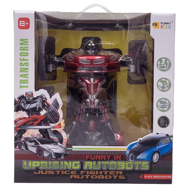 FUNNY BOX RC TRANSFORMER CAR WITH WATCH CONTROL - RED/BLACK