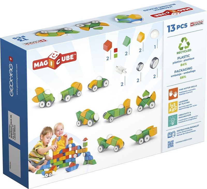 GEOMAG MAGICUBE 4 SHAPES RECYCLED WHEELS 13  PCS