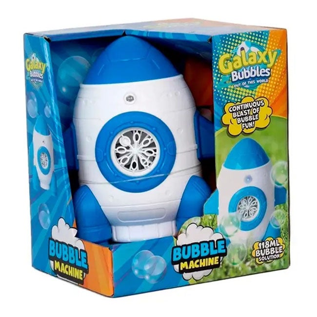 GALAXY BUBBLES ROCKET BUBBLE MACHINE WITH BUBBLE SOLUTION