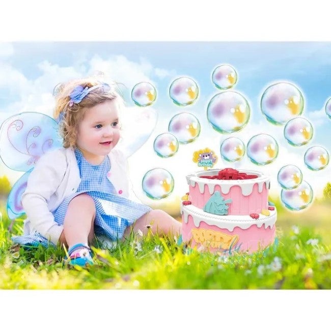 GALAXY BUBBLES HAPPY BIRTHDAY BUBBLE CAKE W/ LIGHT AND MUSIC