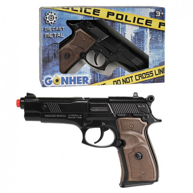 GONHER POLICE PISTOL 8-SHOTS BLACK WITH BOX