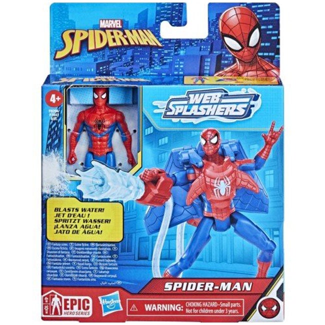 HASBRO SPIDERMAN 4 IN DELUXE WATER WEBS CLASSIC SPIDERMAN
