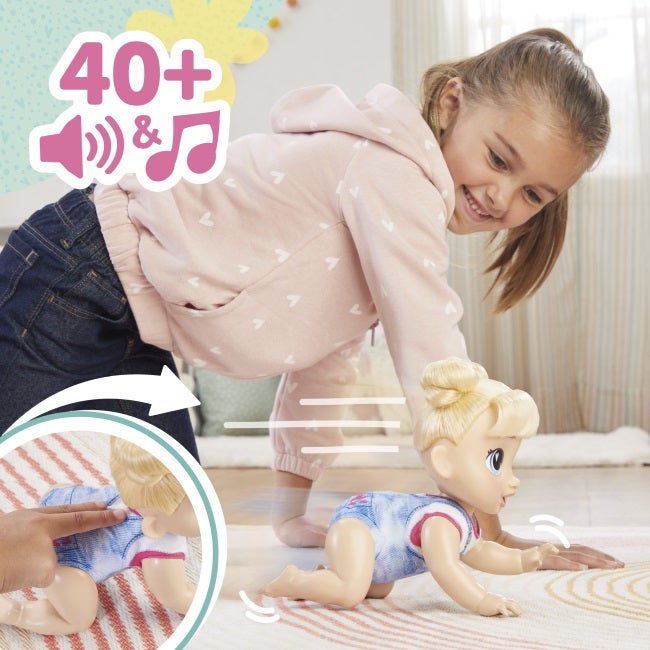 BABY ALIVE CRAWL N PLAY HARPER HUGS BABY DOLL PLAYSET