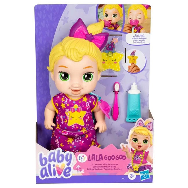BABY ALIVE LIL DREAMER LALA GOO GOO SLEEPY BABY DOLL SET